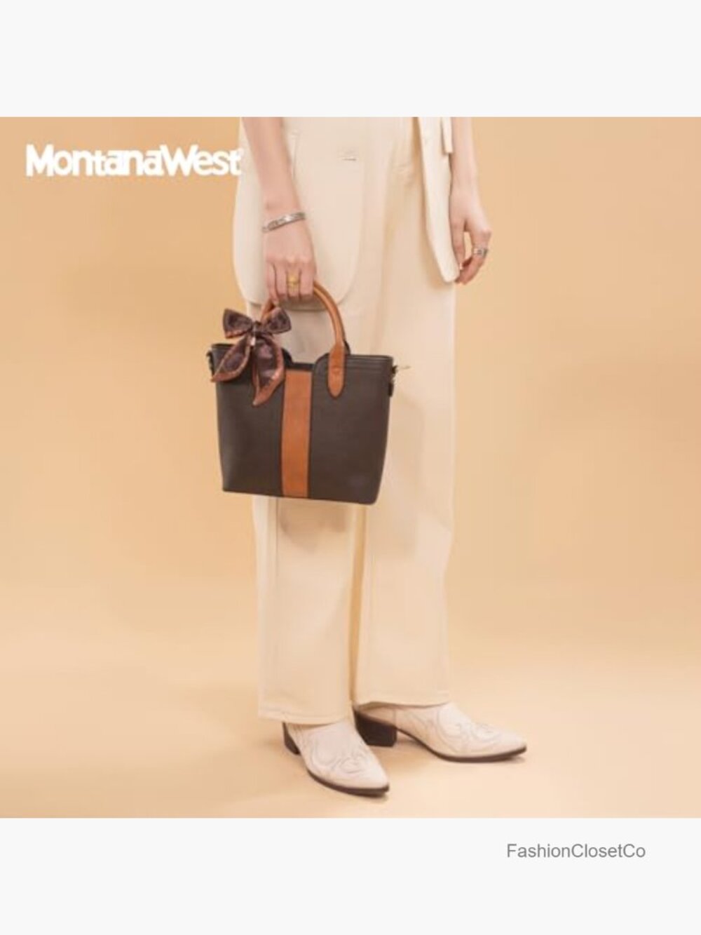 Vegan Leather Tote Bag with Detachable Crossbody Strap Satchel Handbag - Picture 2 of 7